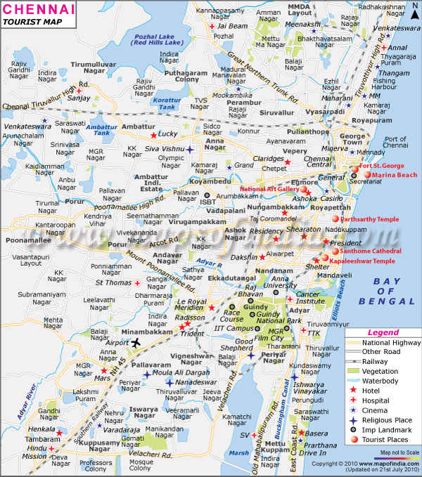 by the Chennai city map.