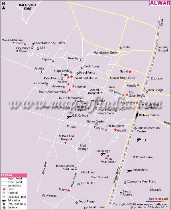 Alwar Rajasthan Map