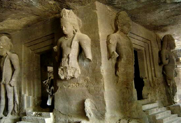 Interiors of Elephanta Caves