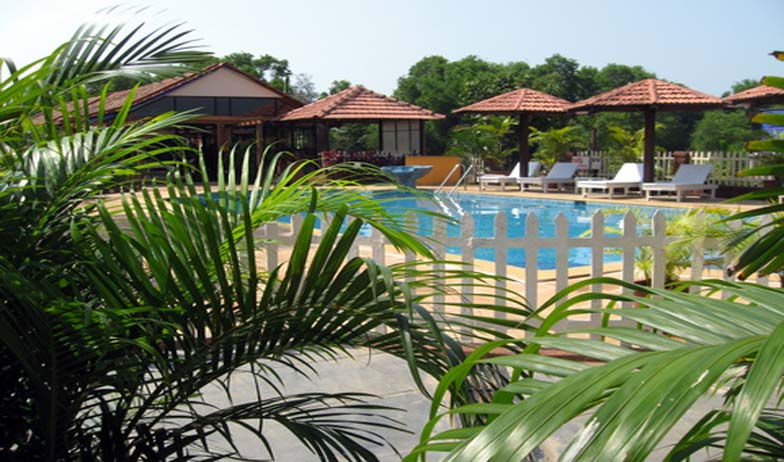 Swimming in Hotel Goa Beach House