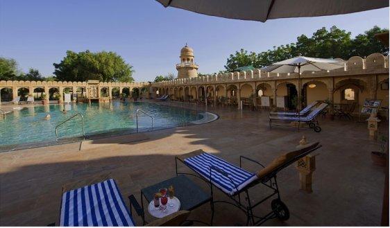 Swimming in Fort Rajwada Hotel, Jaisalmer